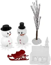 Generic 1 Set Christmas Christmas Crafts Winter Crafts for Snowman Christmas Miniatures for Crafts Christmas Arts and Crafts for Winter Accessories DIY Mini Snowmen Plastic