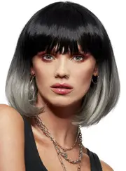 Manic Panic Alien Grey Womens Ombre Bob Costume Wig