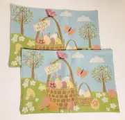 Set of 2 New Easter Egg Hunt -Eggs in Basket Tapestry Placemats 12.5" X 18"