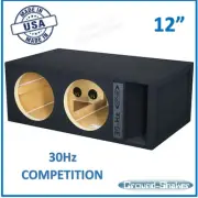 Ground Shaker Dual 12" Reinforce Ported Vented Sub Box Subwoofer Enclosure
