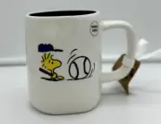 NEW Peanuts Rae Dunn Woodstock Baseball MVP Mug Cup White Blue Snoopy