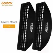 2X Godox SB-FW 22x90cm Strip Softbox Bowens Mount + Grid for Studio Flash Strobe