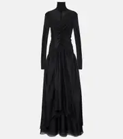 [Jacques Wei] Jacques Wei Gathered maxi dress AU 10 black