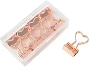 Alloy Electroplating Heart Clip Pcs Decorative Binder Clips Heart Handles Elastic for Office School Home