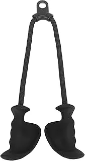 Ergonomic Tricep Rope Pull Down Attachment, Triceps Rope Cable Attachments with Mounting Ring, Pull Downs Crunches Rope with Anti Slippery Rubber Grip for Gym, Home Exercising