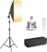 Abeststudio Photography Softbox Lighting Kit, 85W Bi-Color LED Dimmable Continuous Soft Box Studio Output Bulb with Carry Bag for Photo Shooting, Portrait, Video