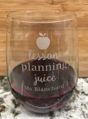 Teachers personalized stemless wine glasses engrave custom free shipping