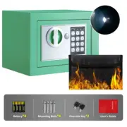 Fireproof Money Safe Box with Sensor Light & Digital Keypad Lock Green
