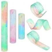 Rulers Set, 3PCS Flexible Ruler Straight Edge Ruler Transparent Ruler Bendable