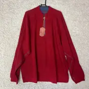 Tommy Bahama Sweater Mens 2XB Red Blue Flipster Half Zip Reversible Preppy NWT