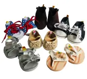 Lot 6 Pairs*BUILD A BEAR*Shoes-B&W Converse/Star Hi Tops/Boots/2 Sandals/Glitter