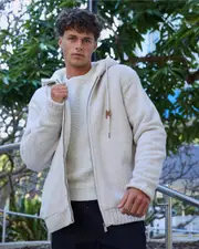 [Skylark] Skylark Men's Limit Hooded Knit Sweater in Light Tan Brown Size Small S Light Tan Brown