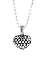 Lagos Sterling Silver Beaded Heart Pendant Necklace