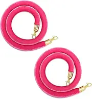 2-Pack Crowd Control Rope Barriers with Gold Color Hooks, Velvet Hanging Stanchion Rope for Banks Shop Restaurants Theaters, 9.8/8.2/6.5/4.9 Foot (Color : Burgundy, Size : 1.5m/4.9ft) (Pink 2m/6.5ft