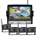Digital Wireless 9" Quad DVR Monitor 4x 1080P AHD Reversing Camera 12-24v Truck