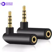 3.5Mm Angle Male to Female Audio Adapter 90 Degree Right Angle Gold-Plated TRS