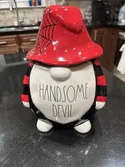 Rae Dunn Halloween Gnome Handsome Devil Cookie Jar/Canister