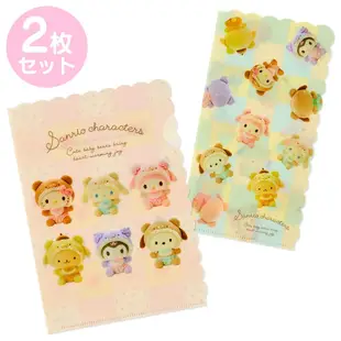 Sanrio 三麗鷗 日本製 拿鐵小熊系列 造型資料夾二入組 熊寶寶 綜合角色 619621