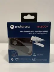 Motorola HK500,in-ear wireless MonoHeadset,7 hrs.,40ft range, new.