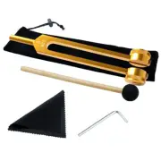 128Hz Medical Neurological Tuning Fork Chakra Hammer Sound Heal Therapy Gold