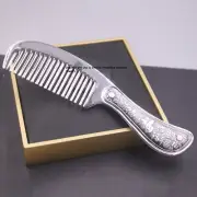 Pure S999 Fine Silver 999 Comb Bless Hundred Fu healthy Hair Comb 51-52g 5.5inch