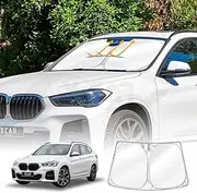 X-CAR Windscreen Sun Shade for BMW X1 F48 Series 2015-2022 Blocks UV Rays Foldable Custom Wind Screen Sun Visor Protector