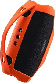 Hzycwgone Silicone Cover Case for JBL Xtreme 4 Portable Bluetooth Speaker,for JBL Xtreme 4 Travel Carrying Skin Shoulder Bag Accessories(Orange)