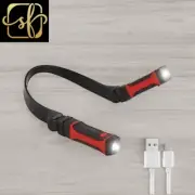 USB Rechargeable Flexible Handsfree LED Neck Light Book Reading Lamp Night Campi