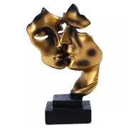 Golden resin Nordic kissing couple sculpture