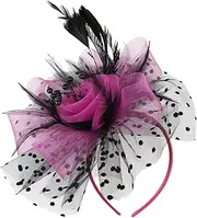 [LIFKOME] Bride Fascinator Hat with Elastic Headband Elegant Tea Party Headdress for Women Dual Use Wedding Decoration Floral Accessory for Banquets and Events