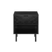 Christian Bedside Nightstand Side Table - Black - Black