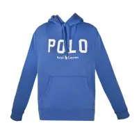 在飛比找momo購物網優惠-【RALPH LAUREN】POLO印花長袖連帽T恤(藍)