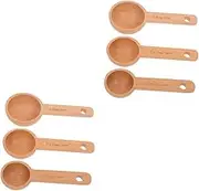 Cabilock Sets Laundry Scoops for Canisters Wooden Measuring Scoops Multi-Purpose for Kitchen Spices Sugar Baking Pcs