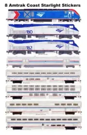 Amtrak Coast Starlight 8 individual Stickers Andy Fletcher