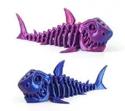 3D Printed Fidget 14cm - Purple Shark