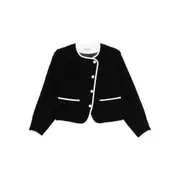 [Malina] Malina Buttoned Cropped Jacket S BLACK