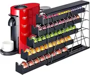FlagShip 5-Tier Corner Coffee Pod Organizer for Nespresso Vertuo - 50+ Capsule Metal Storage, Space-Saving Kitchen Countertop Rack Wall Mountable