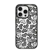 iPhone 16 Pro Impact Case MagSafe Compatible HEARTS BLACK BY ROMERO BRITTO