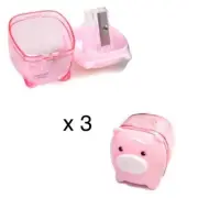 3pcs Mini Cartoon Baby Pig Pencil Sharpener Kids Kawai Stationery Gift Lovely