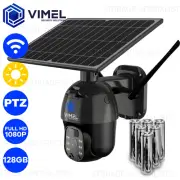 WIFI Solar Camera 128GB Wireless Security Outdoor Battery PTZ CCTV Home Alarm