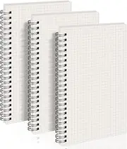 A5 Graph Paper Notebook Spiral (3-Pack) - AHGXG Spiral Journal 5.7x8.3 inch with Thick 100gsm Square Grid Paper,80 Sheets Per Pack