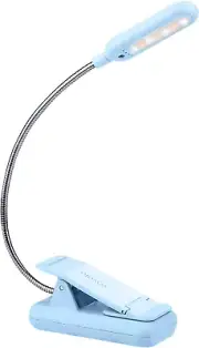 Rechargeable Book Reading Light for Kids 7LED with 9-Level Warm Cool (Blue)