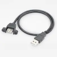 在飛比找ETMall東森購物網優惠-電腦USB延長線帶耳朵可固定面板 黑色純銅usb2.0公對母