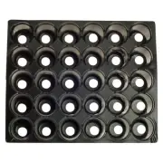 REKO 30-Cell Black Round Seedling Tray Durable and Reusable Seed Starting Trays