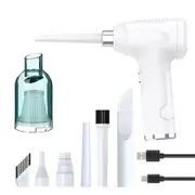 3 in 1 Cordless Vacuum Cleaner Compressed Air Duster Wireless Blower 5500PA High Suction Portable Rechargeable Mini Vacuum For Car Home Office White