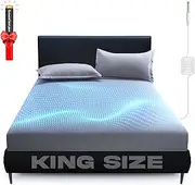 Adamson Grounding Fitted Sheet King Size, Earthing Sheets - Pure Silver Fiber & Organic Cotton + Grounding Cord + Tester Pen Included - 5-Year Assurance (Gray, King - 76"x80"x15)