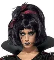 Snow Fright Short Black Wig with Bangs