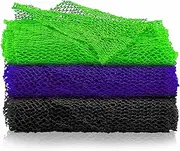 3 Pieces African Net Soft African Bathing Sponge African Body Exfoliating Shower Net, Back Scrubber Washer Skin Smoother, African Long Net Bath Sponge for Daily Use Body Scrub Exfoliation Cloth