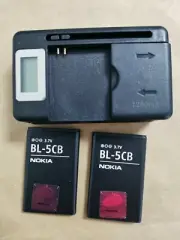 BL-5CB + LCD Charger for Nokia 103 ,105,109,111,113,1000,1282, C1-01,C1-02,X2-05