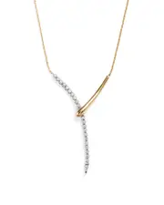 Diamond Y Necklace in 14K Yellow and White Gold, .50 ct. t. w.